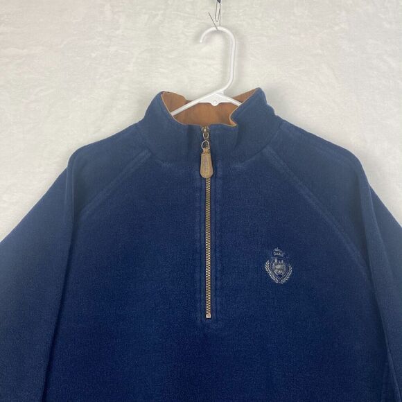 Straight Down Sweater Mens Extra Large Blue 1/4 Zip Pullover Pockets Made In USA - Picture 3 of 10